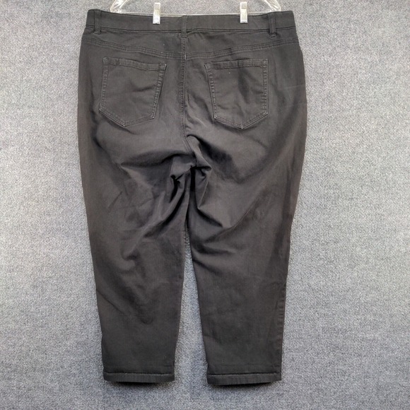 Terra & Sky Women's Cropped Skinny Leg Jeans Black Plus Size 18W 5-Pocket - Picture 5 of 10